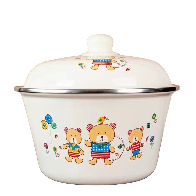 厚みのある16-30CMの蓋付きホウケイ酸ポット、ラードホウケイ酸ポット、餃子の詰め物、蓋付き丸型餃子の詰め物鉄ポット|undefined