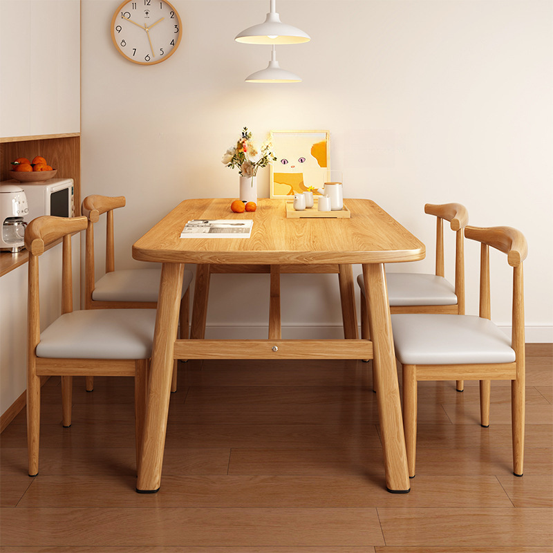 Dining Table for Home Small Apartment Modern Simple Light Luxury Dining Table and Chair Combination Rental Room Rectangular Dining Commercial Table