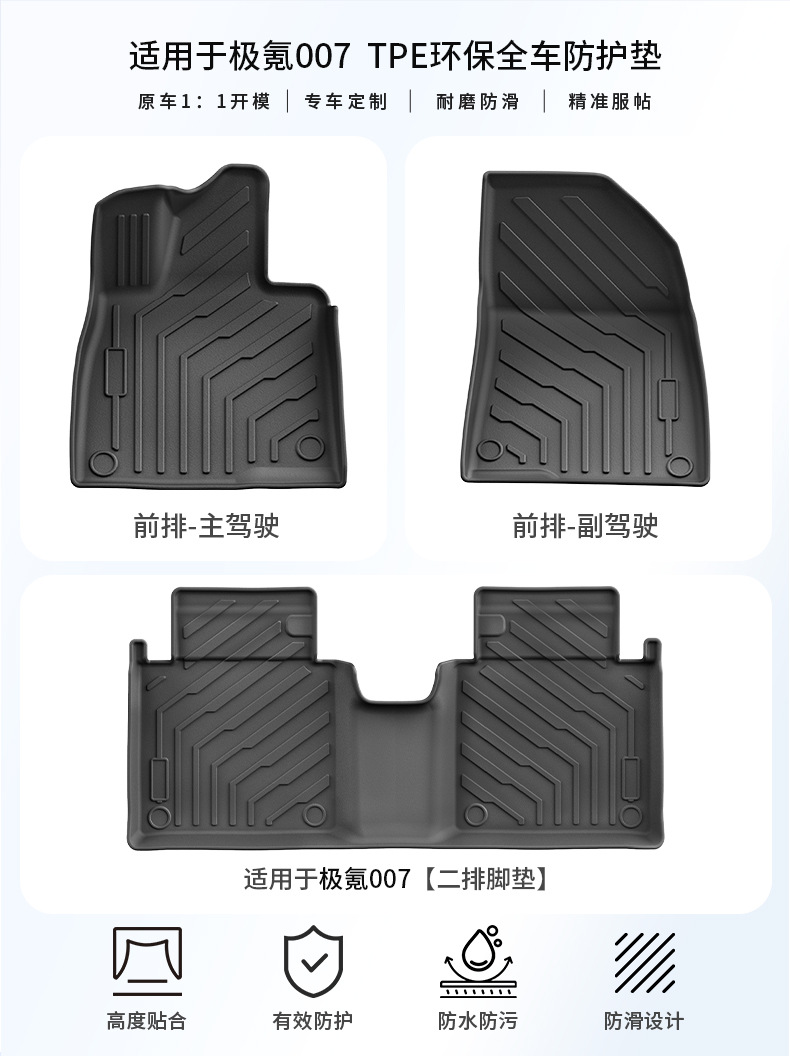 Suitable for 24-25 Model Zeekr 007 Floor Mats, Eco-Friendly Tpe Car Floor Mats, Custom-Fit Trunk Mats Wholesale