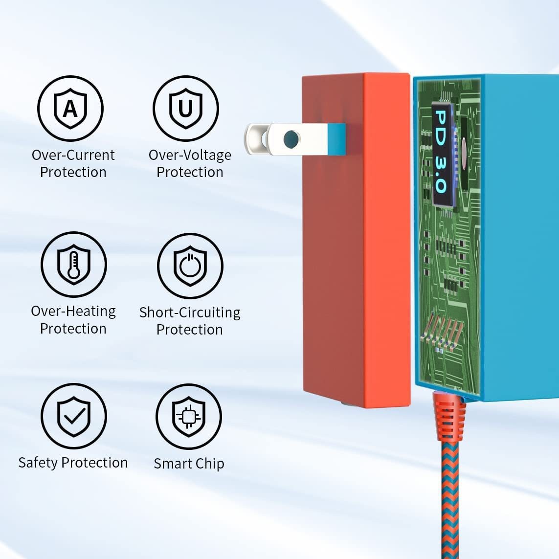 Aplicable al cargador del INTERRUPTOR adaptador de salida de voltaje dual 5V 15V ventas directas de la fábrica