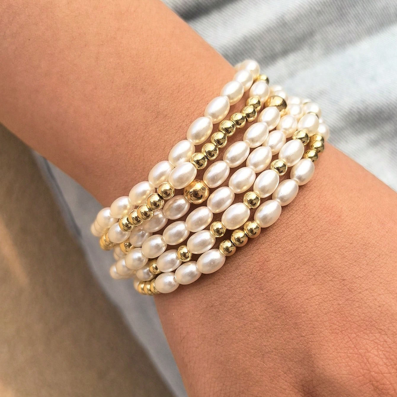 Women's Gender Simple Style Round CCB Beaded Chain Beaded Bracelets Wholesale