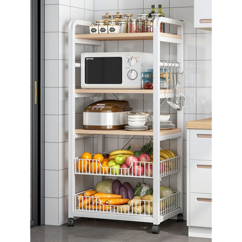 Kitchen floor shelf multi-layer storage rack versatile vegetable microwave storage shelf simple shelf