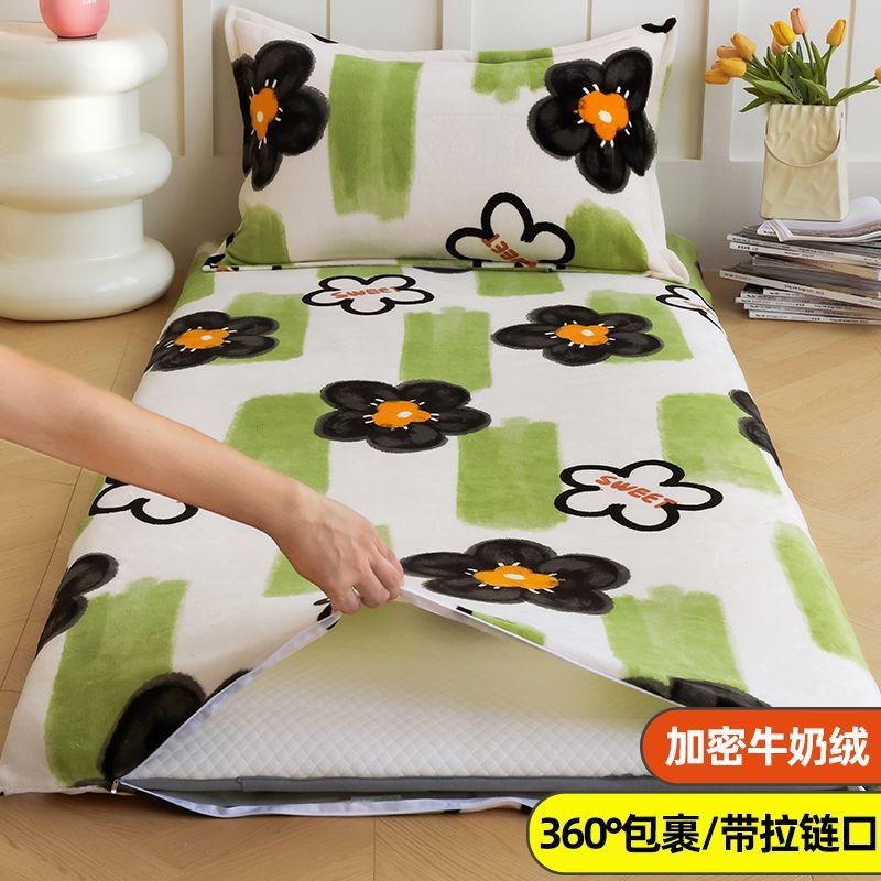 Invierno cálido con leche de veludo colchón cubierta colchón cubierta dormitorio universitario 90x190 colchón cubierta colchón