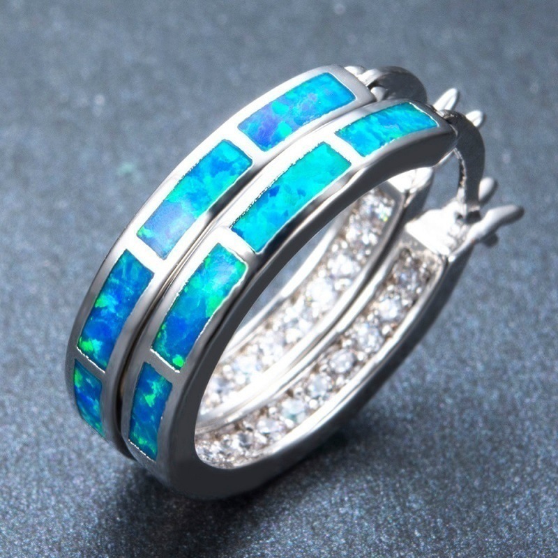 Earrings Classification 1 Pair Simple Style Commute Circle Enamel Inlay Alloy Rhinestones Earrings
