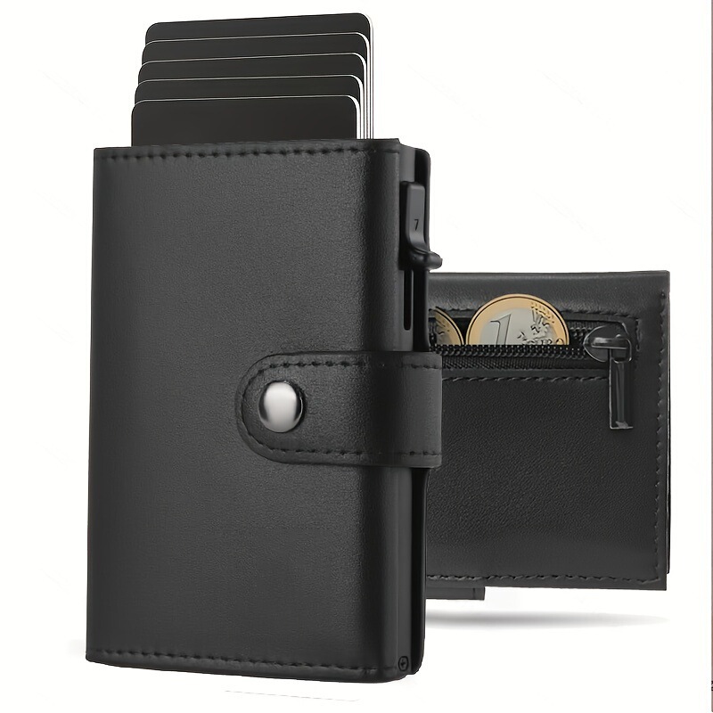 Best-selling plain weave 70% off men's wallet, multifunctional card holder with zipper coin pocket, business short slim wallet