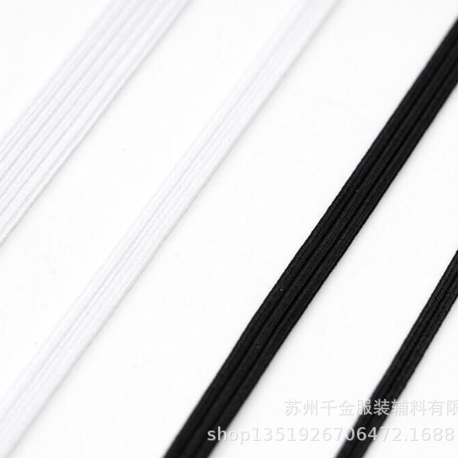 现货黑白0.3CM进口跑马带，婴儿童装专用环保走马松紧带