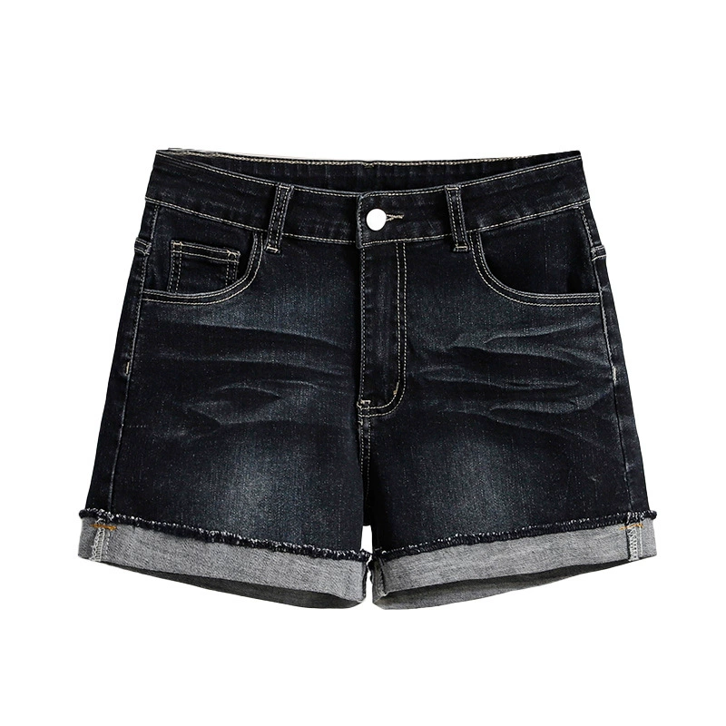 Denim elastic shorts, summer trousers, plus size