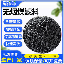 生产厂家精制无烟煤滤料批发电厂污水过滤饮用水处理无烟煤滤料