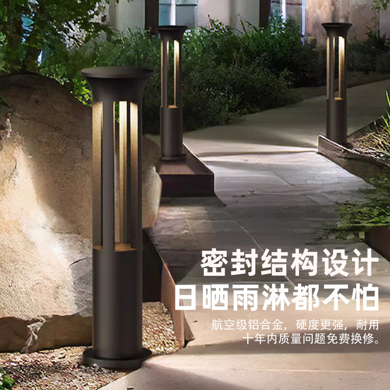 lámpara de césped exterior impermeable lámpara de iluminación solar de patio sin cableado sin perforación jardín villa lámpara de césped led