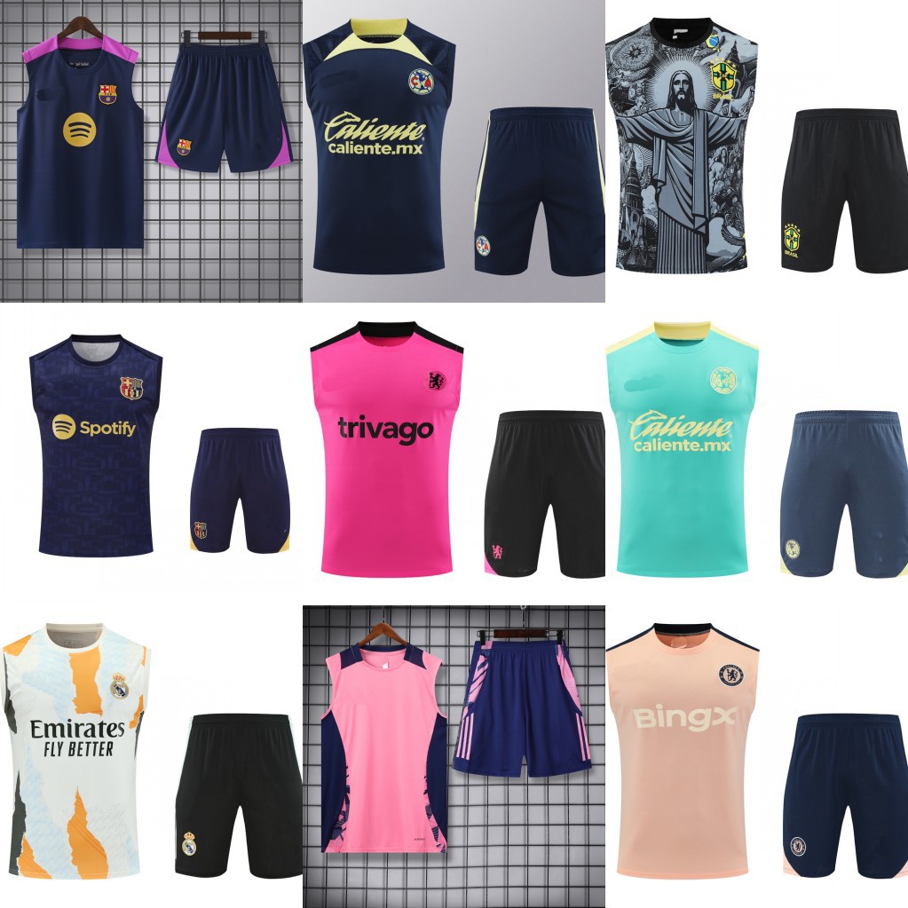 2526 season Chelsea jersey short sleeve vest pre-match warm-up sports football training uniform team outfit adult set