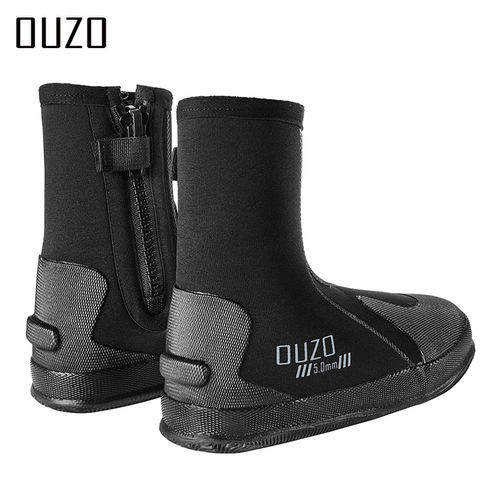 5mm diving shoes OUZO thickened non-slip wear-resistant snorkeling beach surfing vulcanized shoes river tracing shoes high-top diving boots