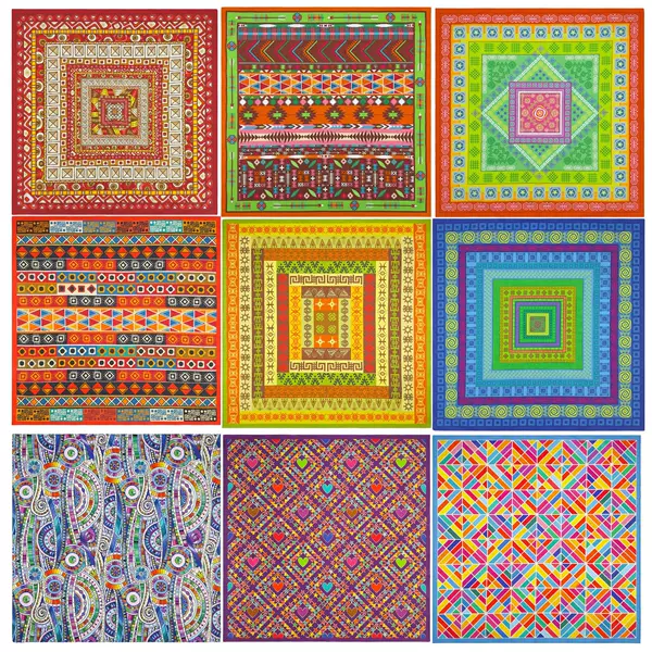 Pure Cotton 55x 55CM Geometric Printed Square Scarf Hip Hop Street Dance Sports Tape American Style Vintage Square Scarf Scarf Face Scarf