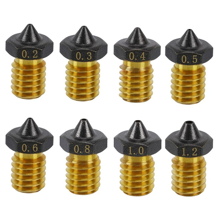 [高流量克隆CHT喷嘴MK8 V6 V6铁氟龙热端三眼花3D打印1.75 3.0通用]