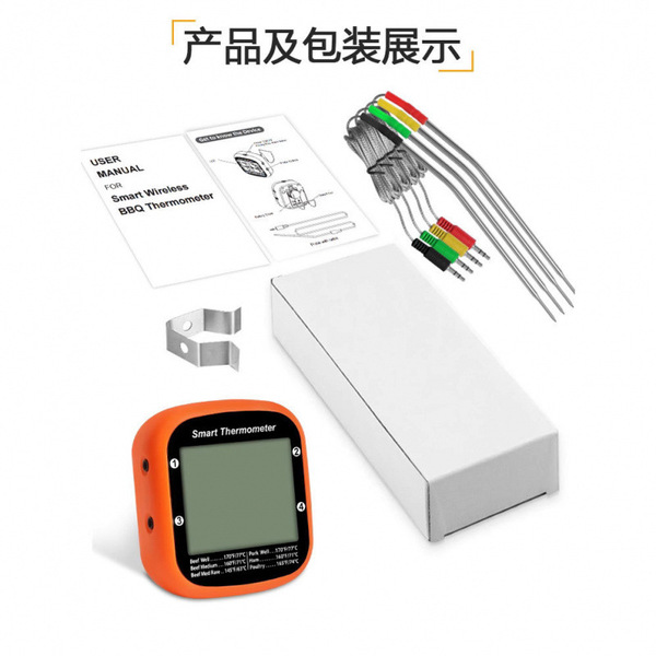 Smart graffiti Bluetooth APP barbecue thermometer Kitchen four -pin…