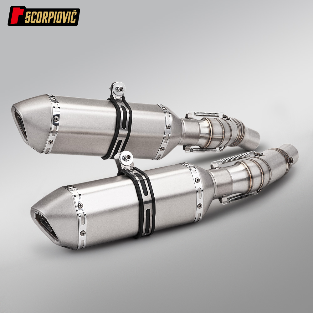 Motorcycle exhaust pipe modification suitable for Z1000 stainless steel dual outlet mid-section and tail-section silencers, 2010-2022