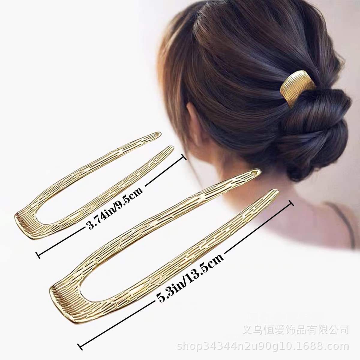 Europa y los Estados Unidos en forma de U pinzas de cabello transfronterizas oro plata aleación de pinzas de cabello horquilla de cabeza detrás de la moda bola pinzas de cabello