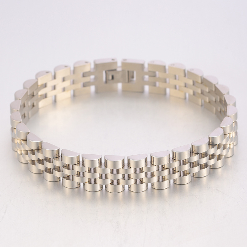 Brazalete de acero inoxidable L2L4 correa de reloj, correa de acero original, pulsera de correa de acero sólido para hombres y mujeres