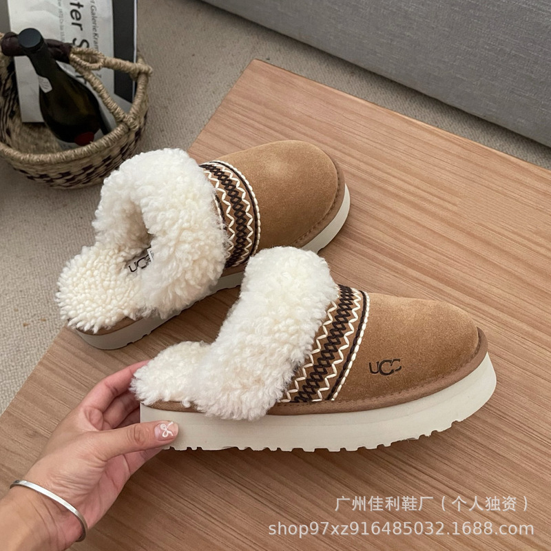 油叽叽雪地靴东北棉靴皮毛一体加绒保暖韩版短靴厚底防水百搭短靴|undefined