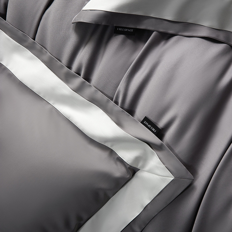 Luxury Cotton Duvet Cover Set Breathable Solid Colour Bedding_voghion.com