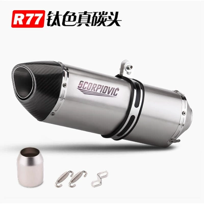 Gsx250R Spring Breeze 250Sr — Exhaust pipe - titanium-color-real-carbon-head-for-silencer