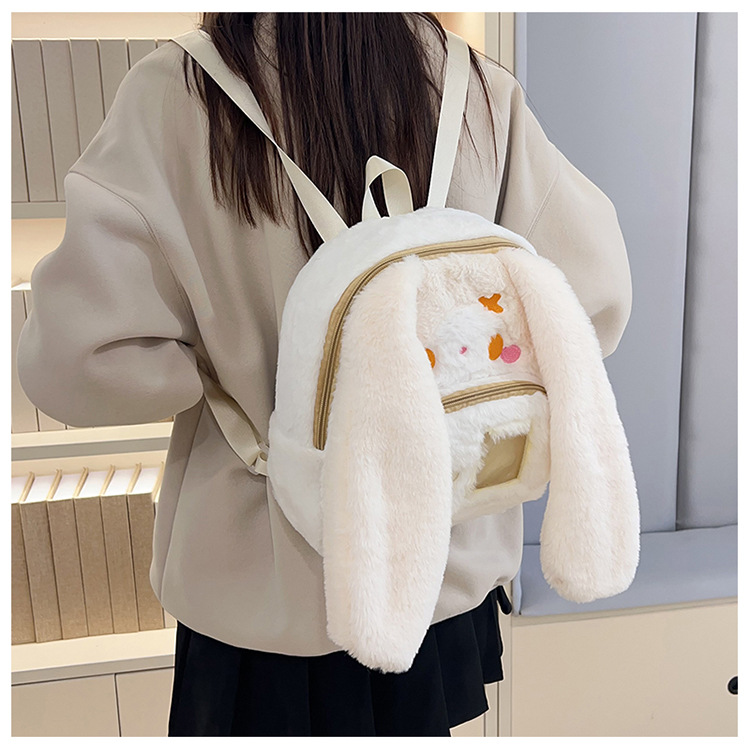 717g Weight Zipper Closure Type Double Shoulder Straps Strap Type Functional Backpack Bags Type Casual, Holiday Occasion Plush Material Women's Backpack Backpack Animal, Cartoon Pattern Spring, Autumn&Winter Season Women's Gender Cute Style Square Shape Animal Cartoon Casual Holiday Women's Backpack Functional Backpack 15