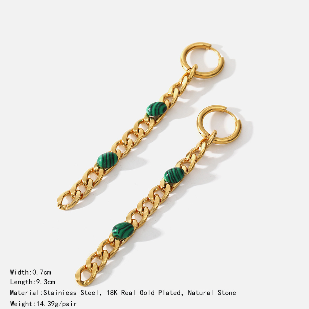 1 Pair Fashion Geometric Stainless Steel Plating Zircon Necklace_colorza_3