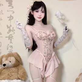情趣内衣吊带束腰睡裙露背性感连体衣纯欲风可爱网红睡裙蕾丝马甲