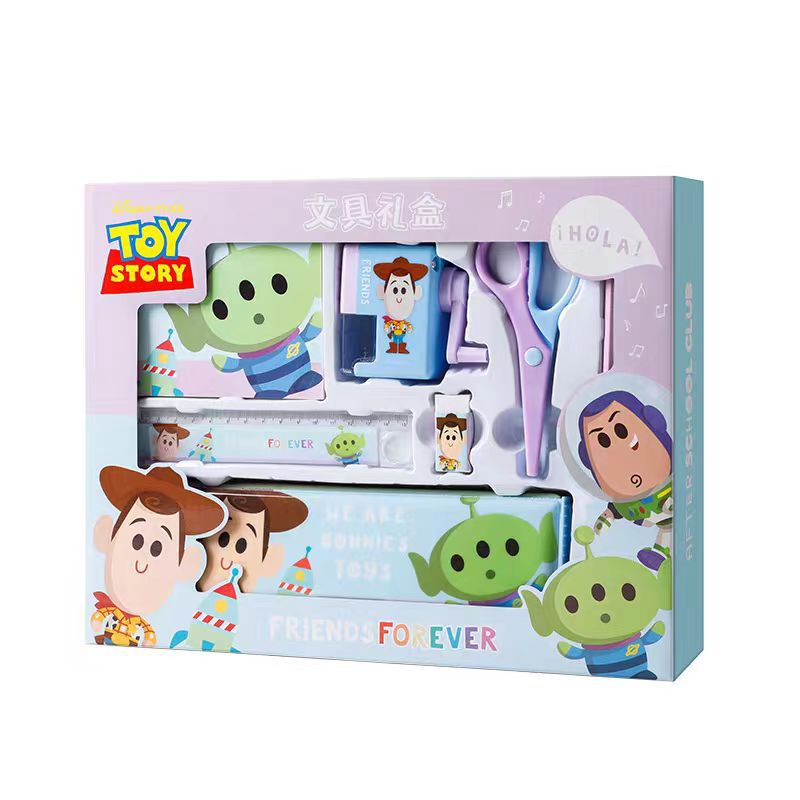 Conjunto de papelería auténtico, caja de regalo para estudiantes de primaria, regalo de regreso a la escuela, premio para el Día de los niños, caja de regalo de cumpleaños