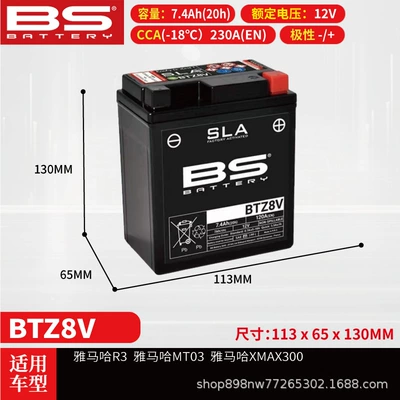 Xindazhou Honda CBR300R: Power supply, ignition system accessories - btz8v-bs-battery-maintenance-free-capacity-74ah