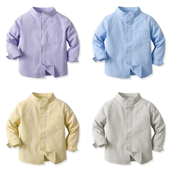 spring solid color shirt for boys