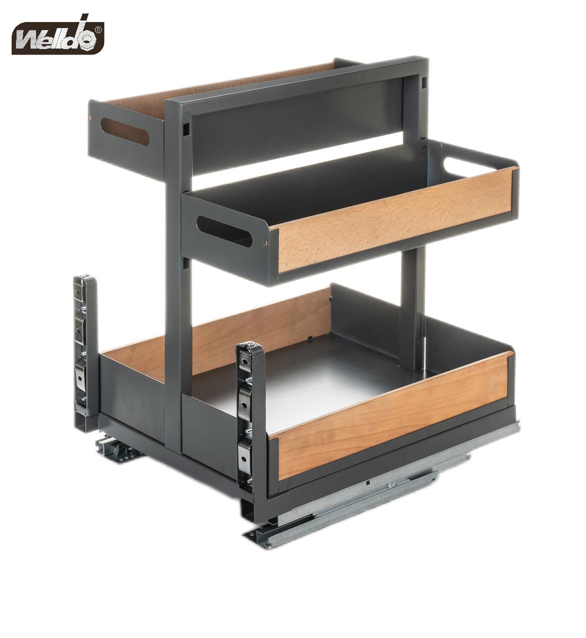 Welldo纬东 厨房地柜活动板式拉篮橱柜抽屉式板式拉篮调味拉篮
