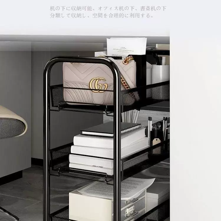 The kitchen shelf is a multi -layer -can moving rack household storage small cart a multi -functional vegetable and fruit frame