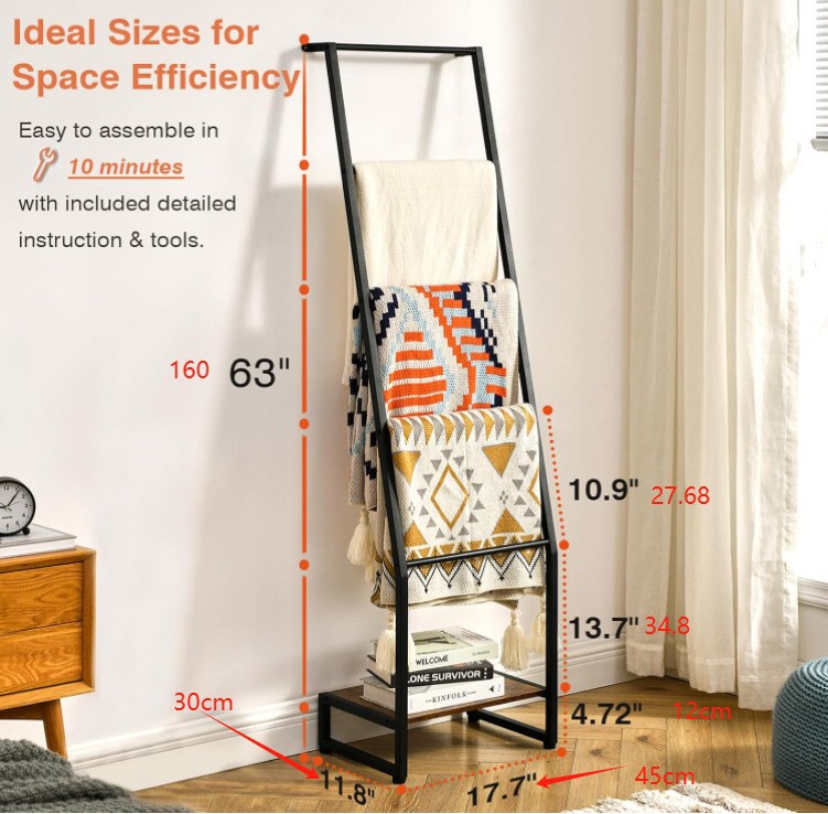 Manufacturer's Blanket Ladder Rack Bathroom Towel Rack Indoor Ladder-Shaped Wall-Mounted Space-Saving Clothes Rack 4-Layer Hanging Rod Manufacturer's Blanket Ladder Rack Bathroom Towel Rack Indoor Ladder-Shaped Wall-Mounted Space-Saving Clothes Rack 4-Layer Hanging Rod