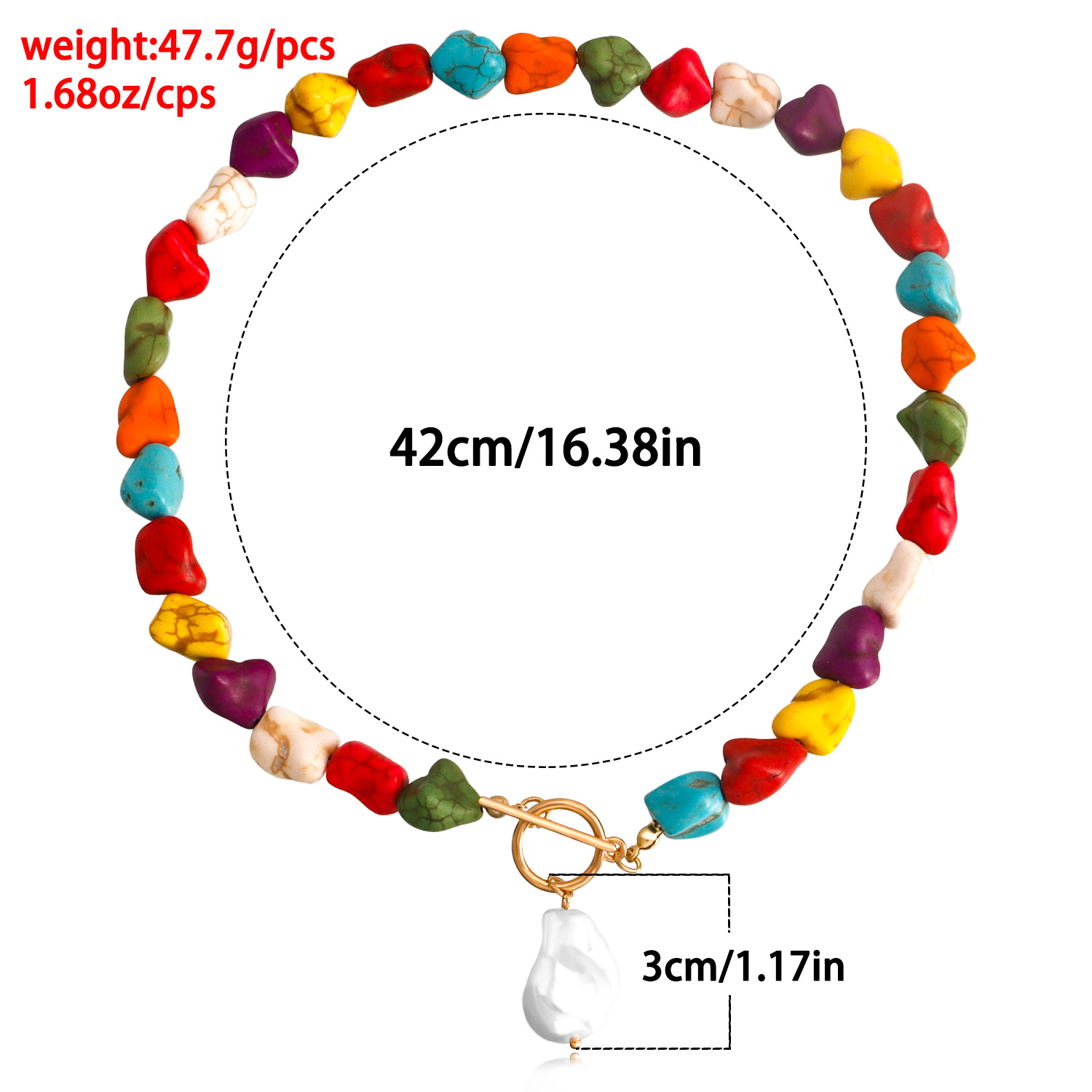 Fashion Irregular Alloy turquoise Pearl Plating Womenu0027S Pendant Necklace 1 Piece