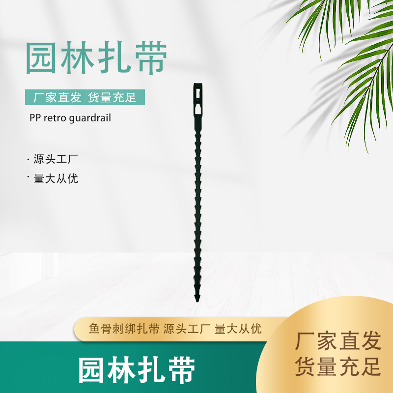园林扎带鱼骨扎带可调节捆绑线绑树藤蔓固定园艺扎线（1包100条）