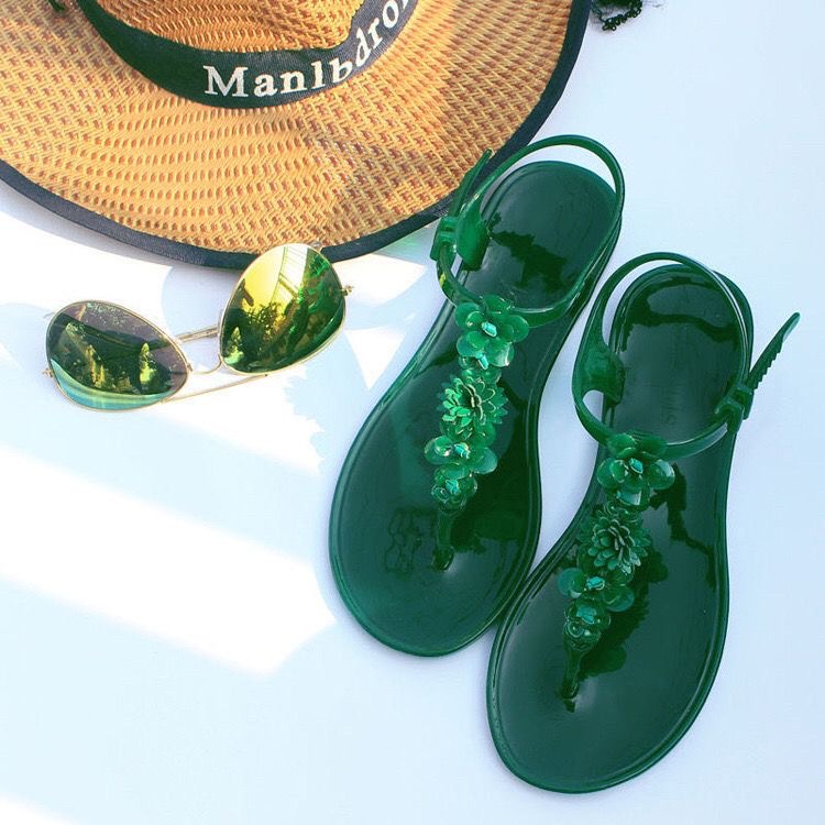 Quality Shoes Summer And T-strap New Sandals Women, Fashionable Casual Flat Floral Flat-heeled Flip-flops For Daily_vogvips.com