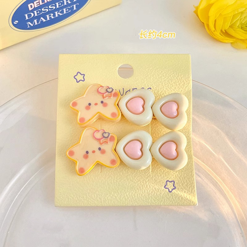 Linda estrella horquilla de dopamina para niños horquilla femenina frente flequillos pequeño clip tocado 2024 nuevo clip lateral