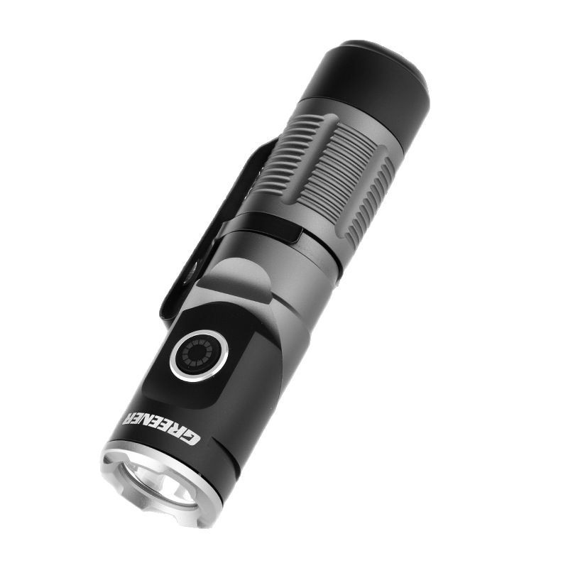 Linterna súper brillante del bosque verde, luz fuerte, láser recargable, hogar al aire libre, mini portátil, duradero, multifuncional, largo alcance