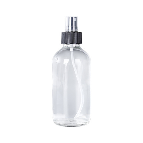 Source Factory Transparent Boston Bottle Glass Essential Oil Bottle Shampoo Cream Shower Gel Press Pump Head Dispensing Bottle
