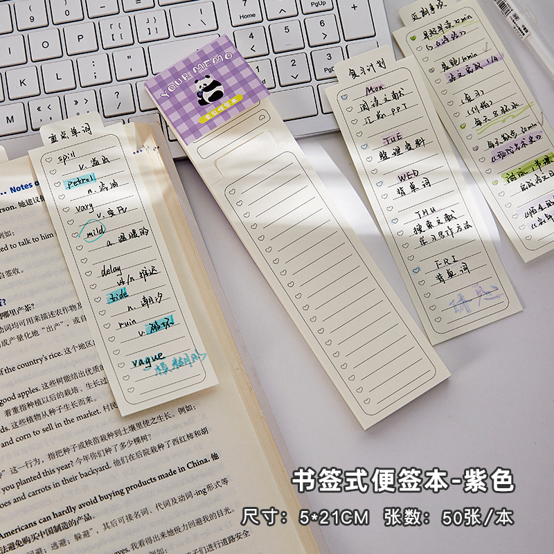Cuaderno de notas de tipo marcador creativo cuaderno de notas de estudiantes multifuncional desgarrable etiqueta marcador de índice marcador de notas