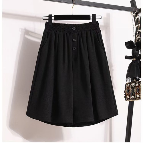 Women's Loose Straight Leg 5-Finger Pants Plus Size 300 Pounds Ice Silk Pants Summer Thin Model High-Waist Drape Slimming Sports Pants