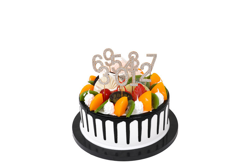 cake topperscaketopper 小数字合金蛋糕插金属蛋糕水钻蛋糕插牌
