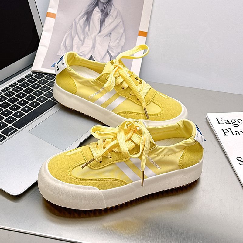 Thick-Soled Sneakers for Women, German-Style Training Shoes, White Shoes, 2026 Summer Hot-Selling Design, Korean-Style Candy Colors, Versatile for Commuting