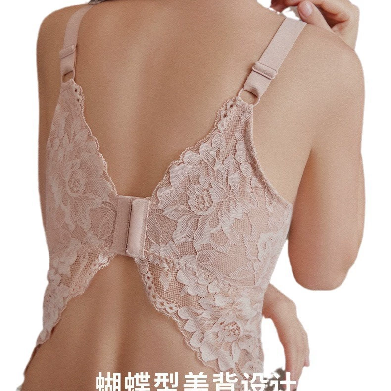 Lace bra, underwear, sexy protective underware, breathable summer thin T-shirt, beautiful back, plus size