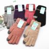 Men's demi-season keep warm gloves, knitted pack, wholesale