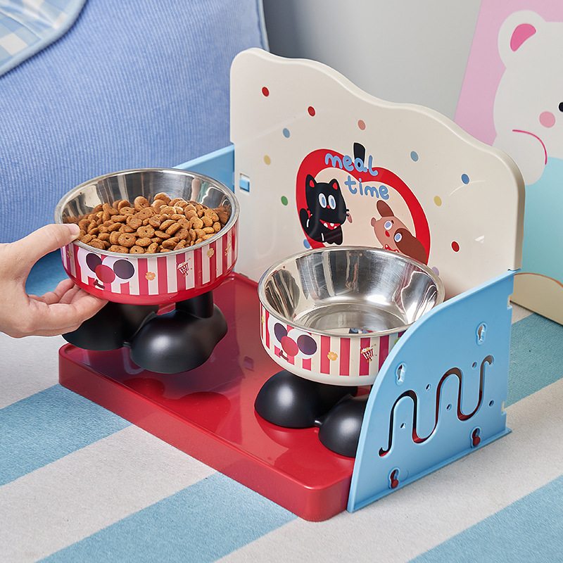 Plato de comedor para mascotas, mesa de comedor para gatos, mesa de comedor para perros pequeños y medianos, estante ajustable para mascotas, artículos para mascotas