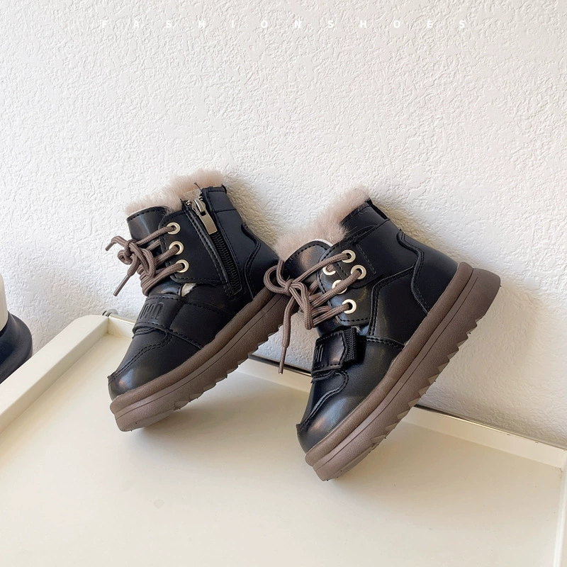 Новые детские снежные сапоги 2024 осень-зима мода мужчины и женщины плюс бархатные теплые хлебные туфли