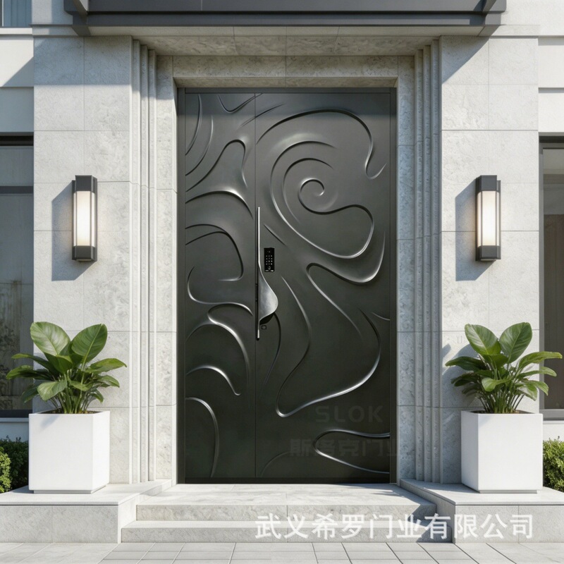 Manufacturer-customized entrance doors, villa gates, double-door cast aluminum doors, all-aluminum doors, export double-door entry doors Manufacturer-customized entrance doors, villa gates, double-door cast aluminum doors, all-aluminum doors, export double-door entry doors