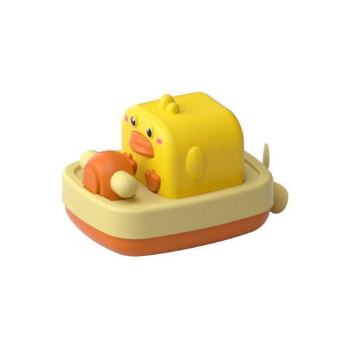 Summer toys hot sale little yellow duck propeller sailing baby bath play water bathroom floating wind-up toy