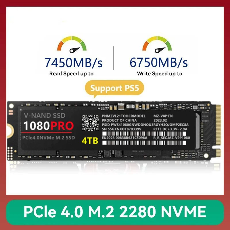 SSD 1080Pro PCIe 4.0 M.2 NVMe 2280, 1–4 TB (actual usable 128 GB)